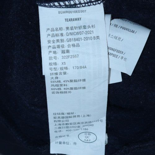 Hollister Men's Blue Pullover Hoodie XS Regular Fit Logo Fleece