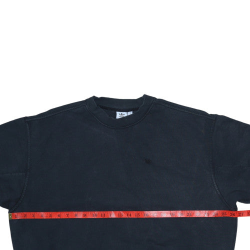 Adidas Women Black XS Crew Neck Pullover Sweatshirt Cotton Blend