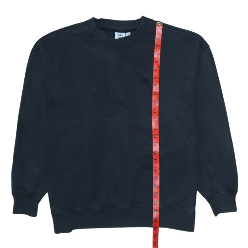 Adidas Women Black XS Crew Neck Pullover Sweatshirt Cotton Blend