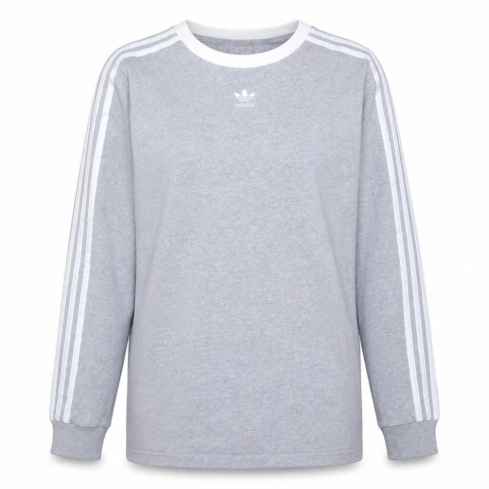 Adidas Women Grey Long Sleeve Sweatshirt UK 12 Crew Neck Pullover