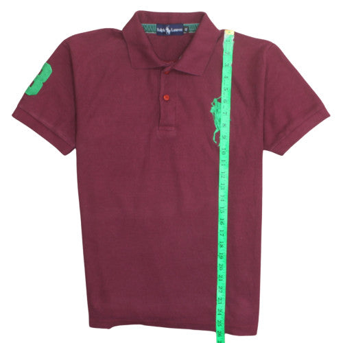 Ralph Lauren Men's Red XL Polo Shirt with Green Logo