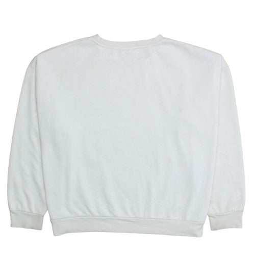 Disney Women White Dumbo Crew Neck Pullover Sweatshirt Size M