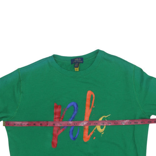 Ralph Lauren Womens Green XL Crew Neck Cotton Long Sleeve Top