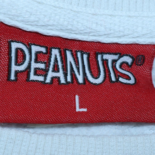 Peanuts Women's White Pullover Sweatshirt L Graphic Crew Neck