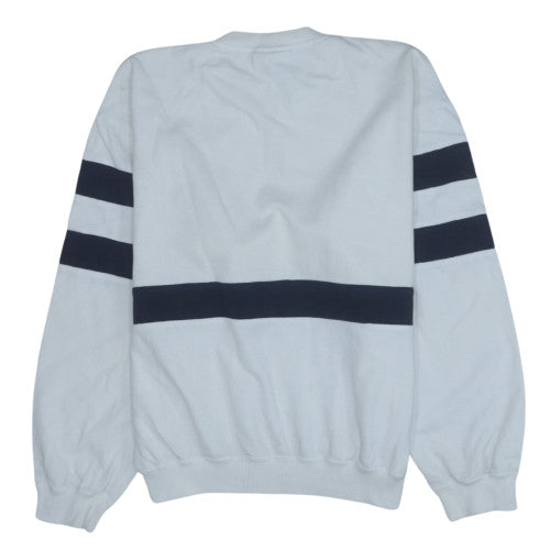 Lacoste Womens White Navy Crew Neck Pullover Sweatshirt Size M