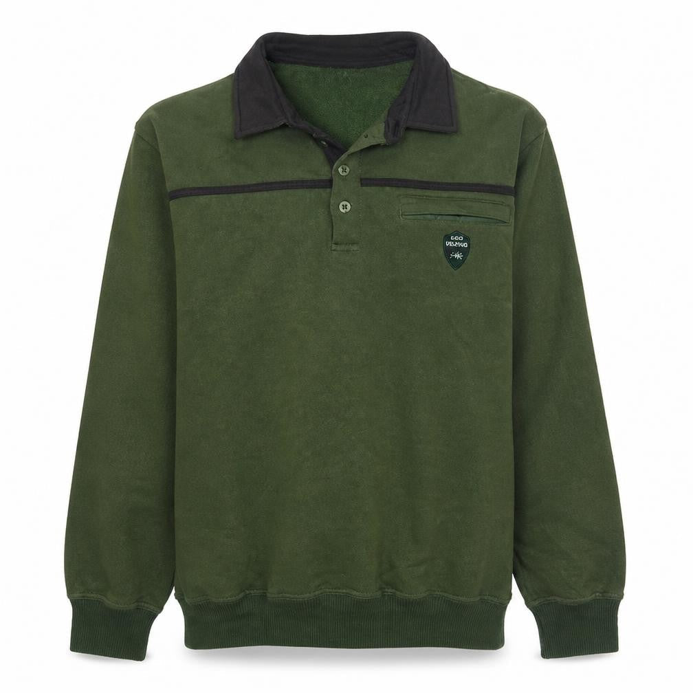 Rick Armand Men's Green Henley Sweatshirt Size L Casual Pullover