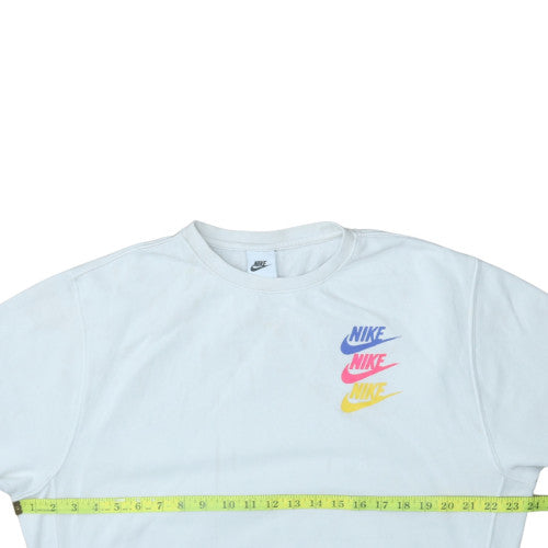 Nike Men's White Graphic Logo Pullover Sweatshirt Size M