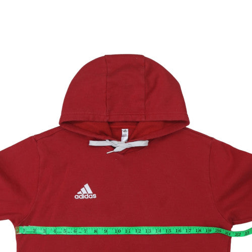 Adidas Men Red Pullover Hoodie Size M Regular Fit Sportswear