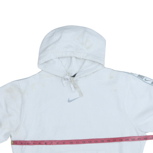 Nike Men's White Small Pullover Hoodie Classic Fit Logo Sportswear