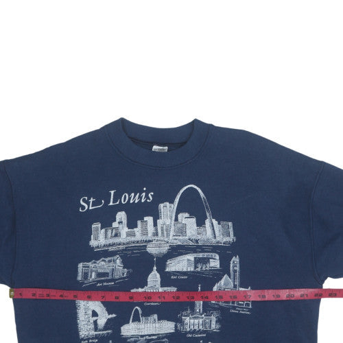 Fruit of the Loom Men’s Blue St. Louis Graphic Pullover Sweatshirt L