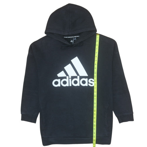 Adidas Women's Black Pullover Hoodie L Logo Print Sweatshirt