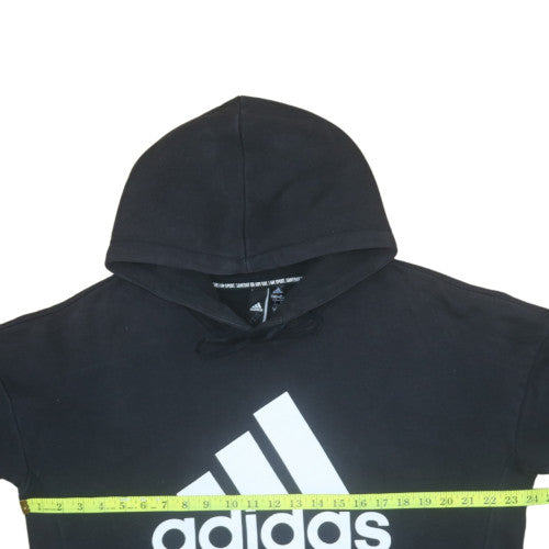 Adidas Women's Black Pullover Hoodie L Logo Print Sweatshirt