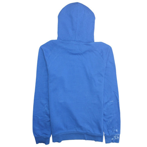 adidas Boys Blue Pullover Hoodie 16 Years Fleece Logo Sweatshirt