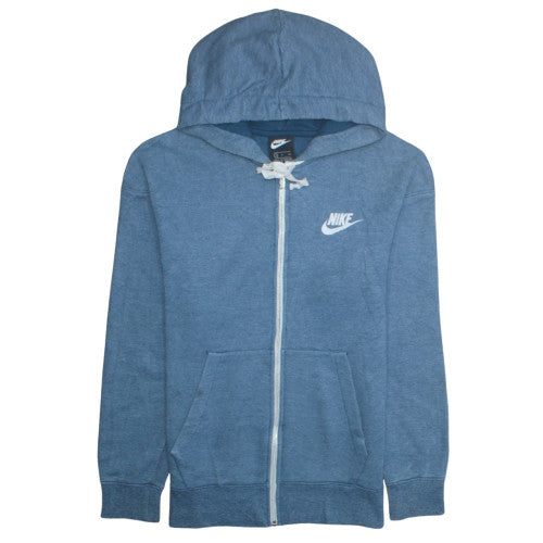 Nike Men's Blue Full Zip Hoodie Size S Lightweight Cotton Blend