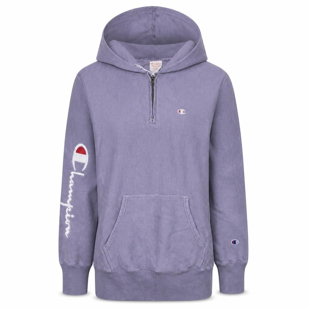 Champion Womens Purple 1/2 Zip Hooded Pullover Sweatshirt M