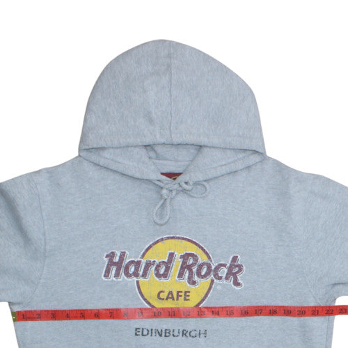 Hard Rock Cafe Men's Grey Pullover Hoodie Large Music Graphic