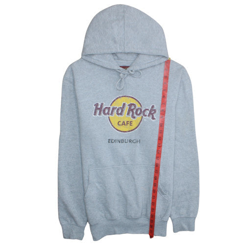 Hard Rock Cafe Men's Grey Pullover Hoodie Large Music Graphic