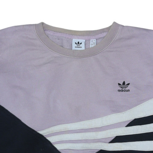 Adidas Women’s Black & Lilac Colourblock Crew Sweatshirt Size 18