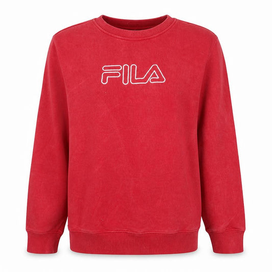Fila Women Red XL Crew Neck Pullover Sweatshirt Classic Logo