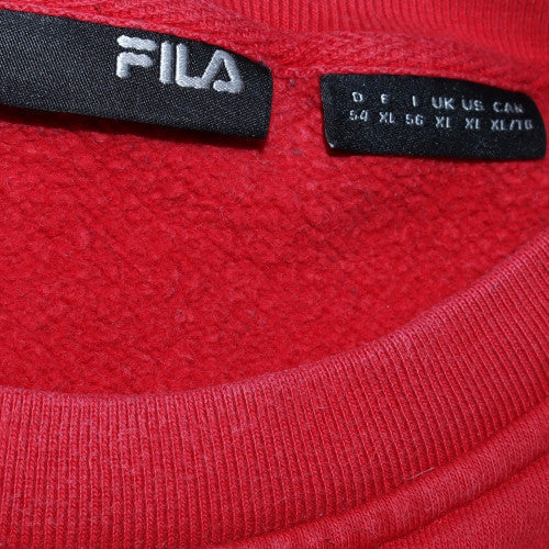Fila Women Red XL Crew Neck Pullover Sweatshirt Classic Logo
