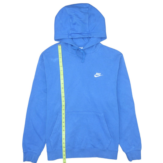 Nike Womens Blue Pullover Hoodie Size L Cotton Blend Casual