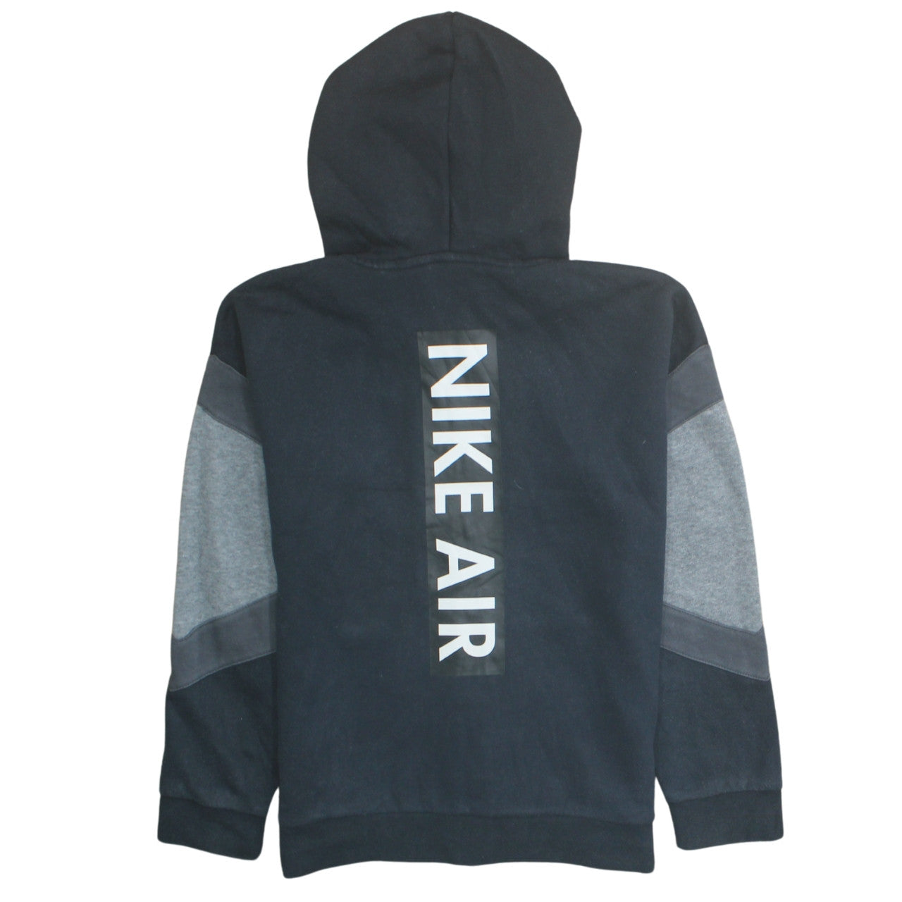 Nike Boys Black Grey Full Zip Hoodie Air Logo 12-13 Years Cotton Blend