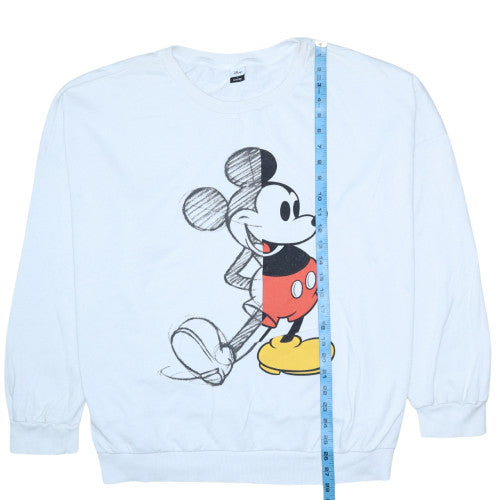 Disney at George Women White 2XL Pullover Sweatshirt Mickey Mouse