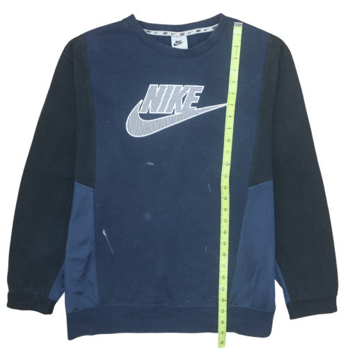 Nike Men's Blue Logo Crew Neck Pullover Sweatshirt Size L