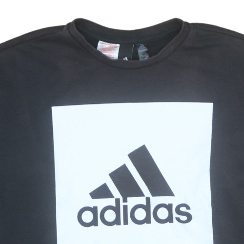 Adidas Boys Black Crew Neck Pullover Sweatshirt Size 15-16 Years