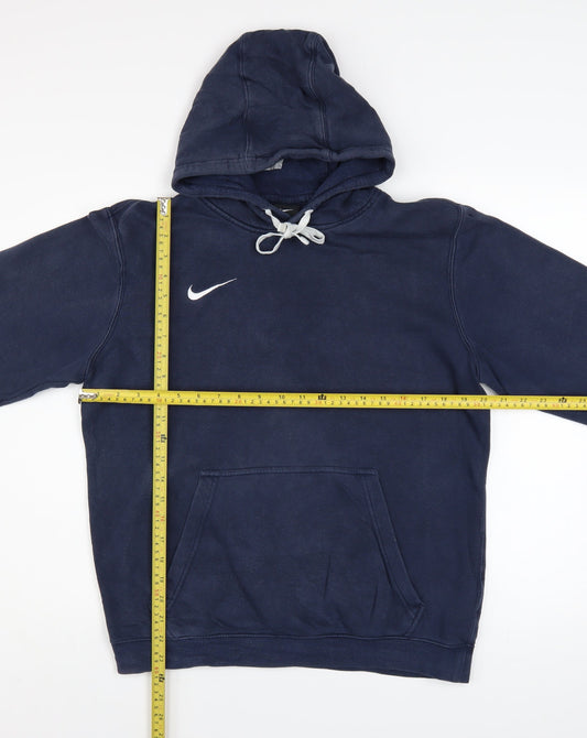 Nike Men’s Blue Pullover Hoodie Small Fleece Sports Logo Sweatshirt