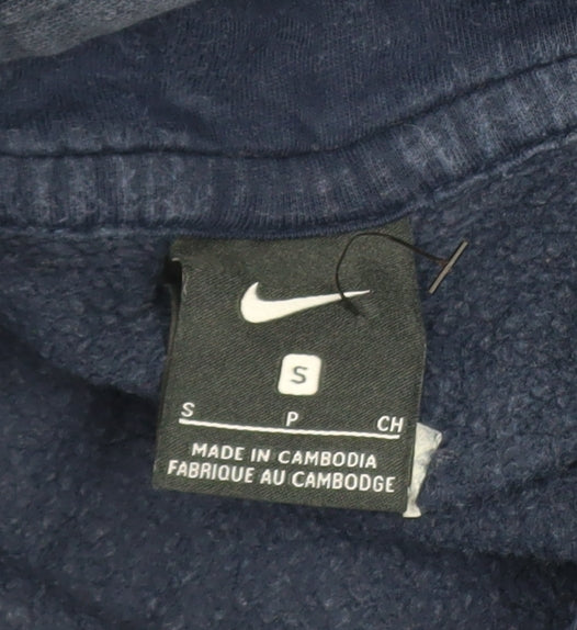 Nike Men’s Blue Pullover Hoodie Small Fleece Sports Logo Sweatshirt