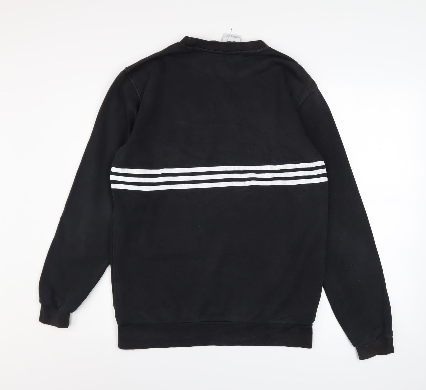 Adidas Mens Black Crew Neck Graphic Logo Sweatshirt Size M