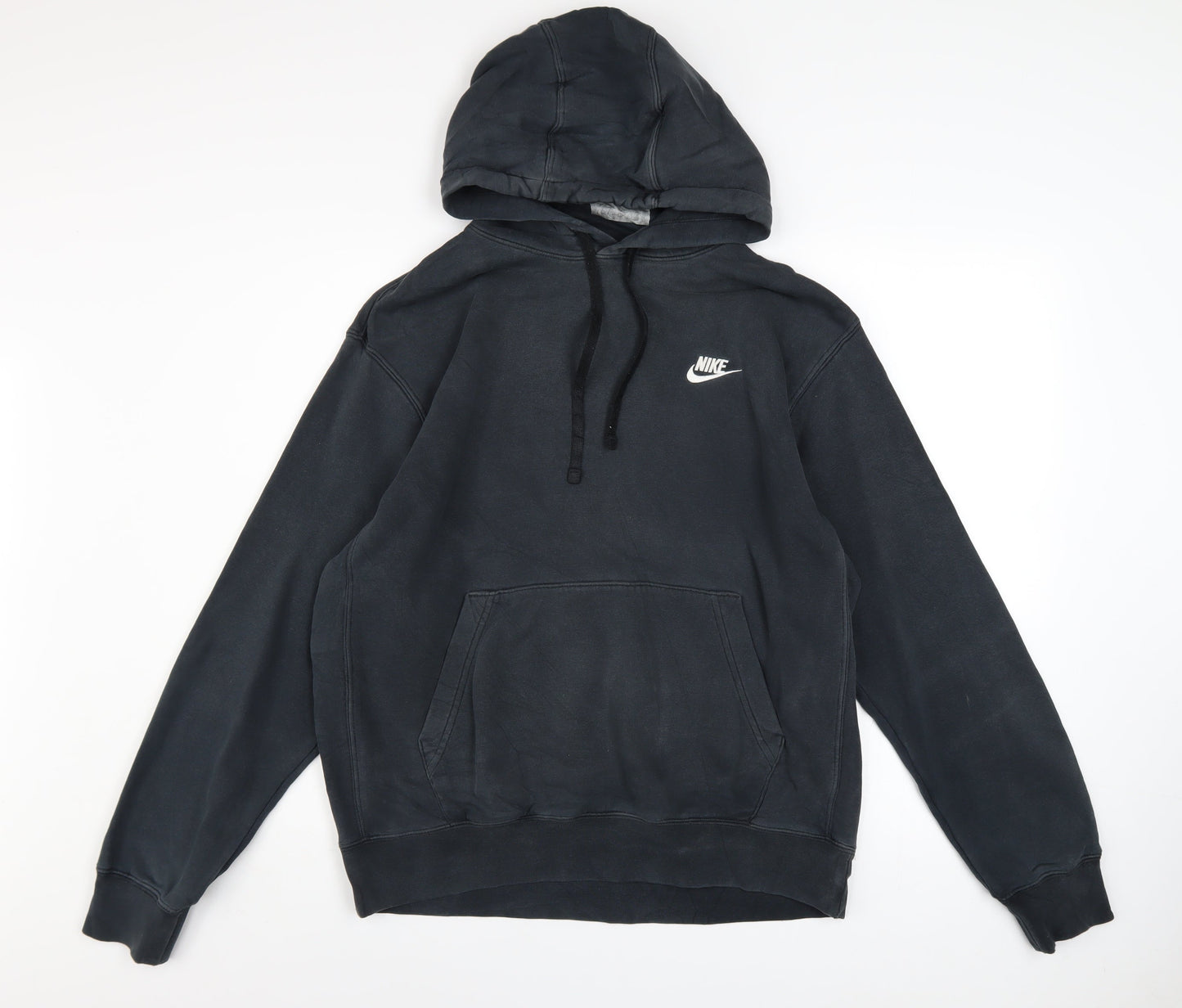 Nike Men's Black Hoodie M Pullover Cotton Blend Logo Sporty