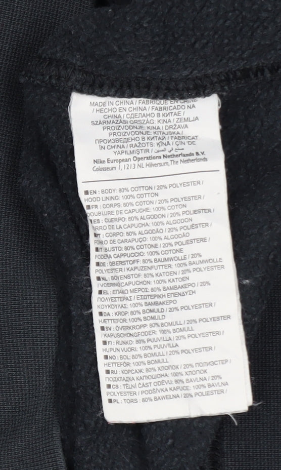 Nike Men's Black Hoodie M Pullover Cotton Blend Logo Sporty
