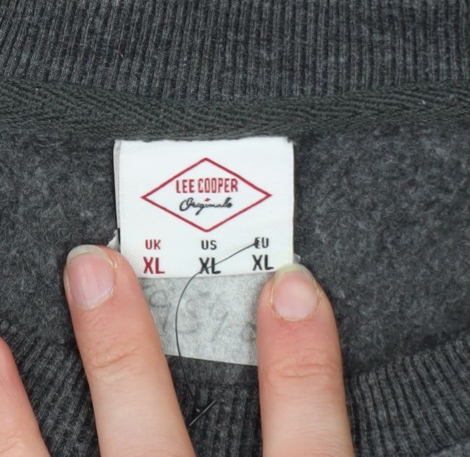 Lee Cooper Mens Charcoal Grey XL Crew Neck Pullover Sweatshirt