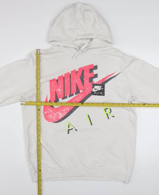 Nike Air Men's White Pullover Hoodie L Graphic Logo Sportswear