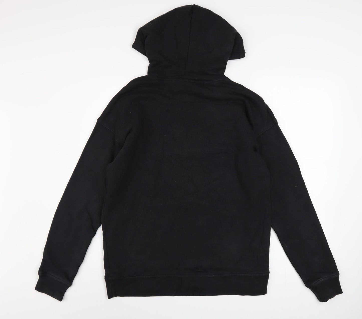 Adidas Womens Black Hoodie UK 8 Pullover Cotton Logo Sweatshirt