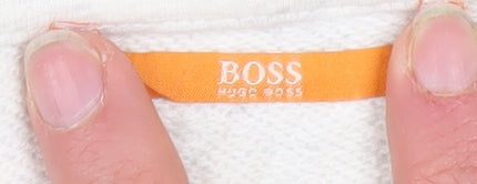 Hugo Boss Men's Beige Logo Pullover Sweatshirt Size M
