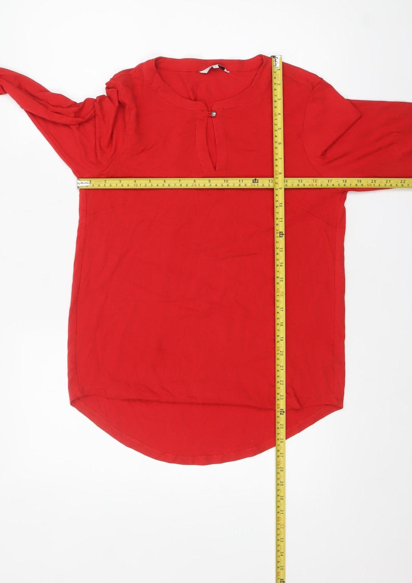 Sandwich Women's Red Long Sleeve Tunic Blouse Size L
