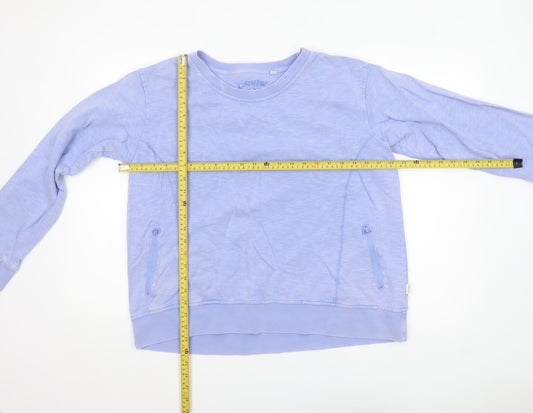 Orvis Women Light Blue Cotton Pullover Sweatshirt Size L