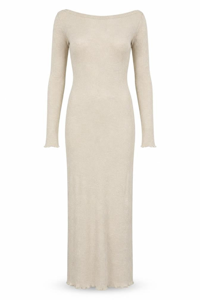 Pull&Bear Women's Beige Long Sleeve Bodycon Knit Dress Size 12