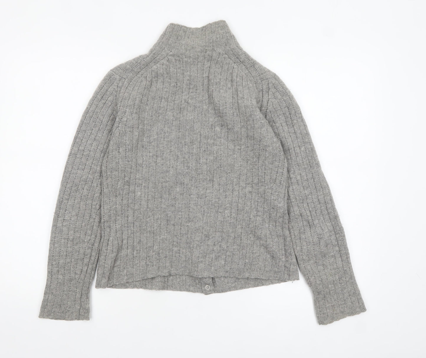 Boden Women Grey Full Zip Lambswool Knit Jumper S