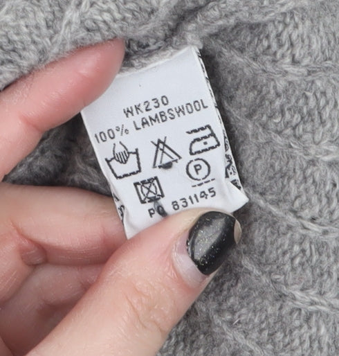 Boden Women Grey Full Zip Lambswool Knit Jumper S
