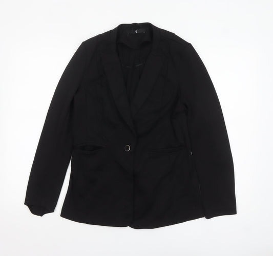 Very Women’s Black Single-Breasted Blazer UK 12 Classic Fit