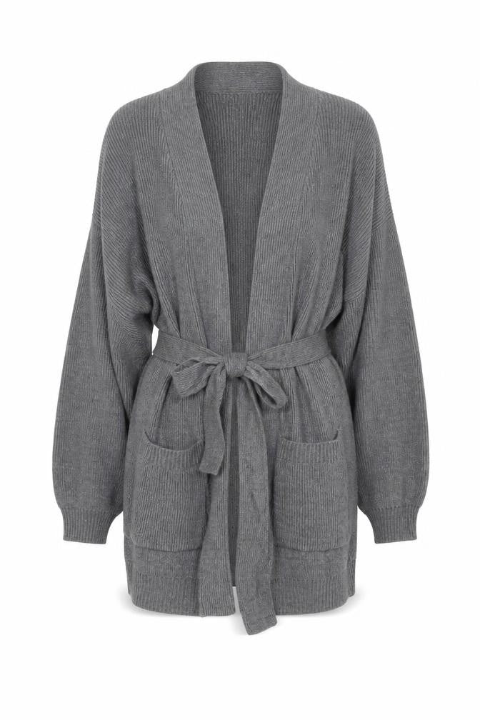 Urban Bliss Women's Grey Knit Belted Cardigan UK 10