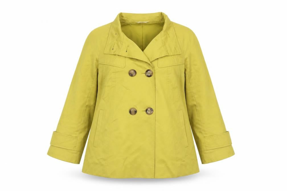 Marks & Spencer Women's Green Cotton Short Pea Coat UK 12