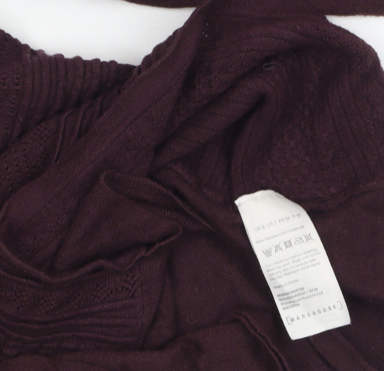 Warehouse Women Purple Size 6 Crew Neck Knit Pullover Jumper