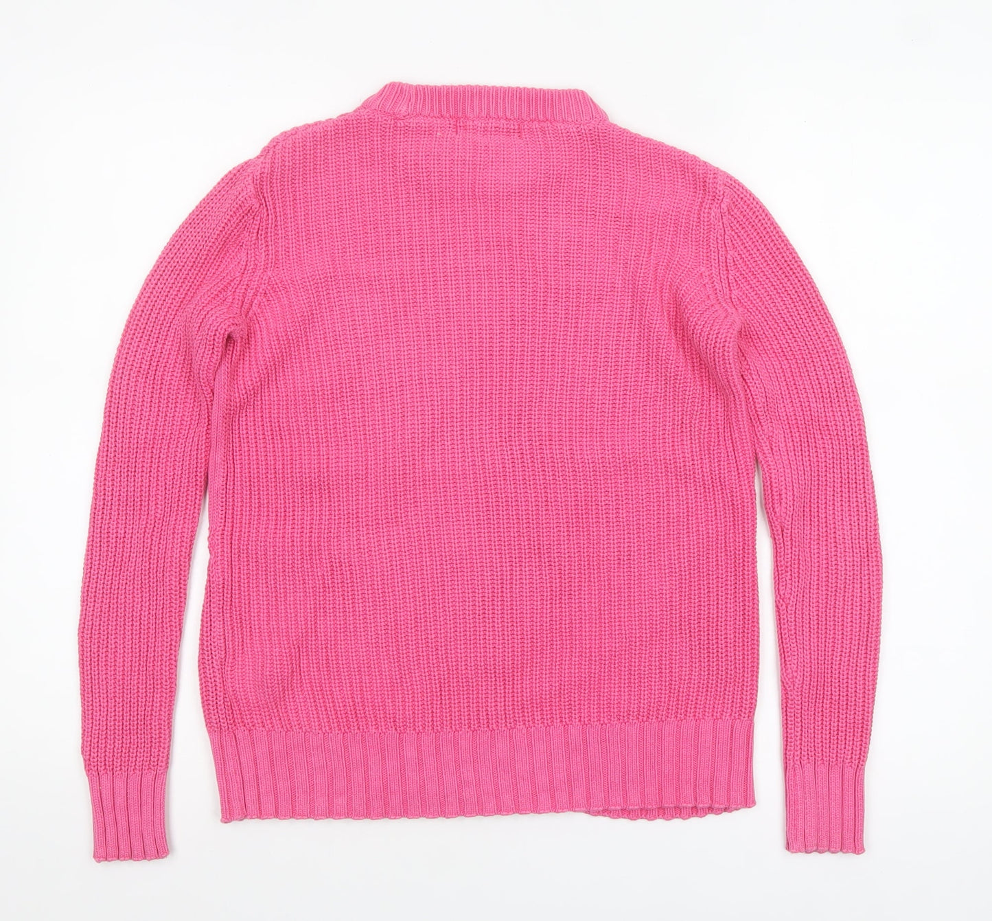 Marks and Spencer Women's Pink Cotton Crew Neck Jumper XS