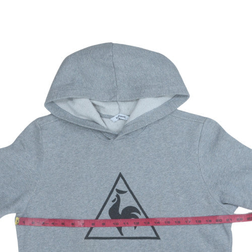 Le Coq Sportif Men's Grey Pullover Hoodie L Classic Logo Cotton Blend