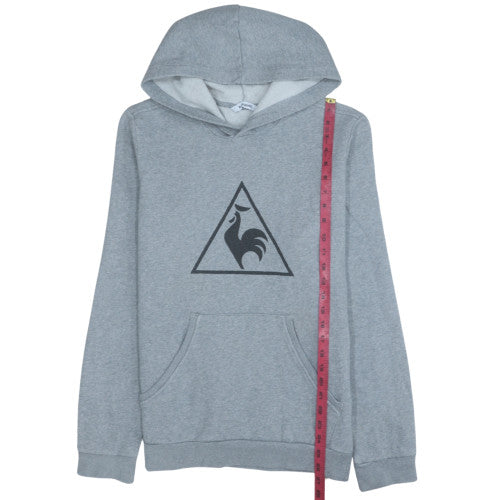 Le Coq Sportif Men's Grey Pullover Hoodie L Classic Logo Cotton Blend